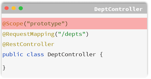 使用 @Scope 指定 Bean 作用域